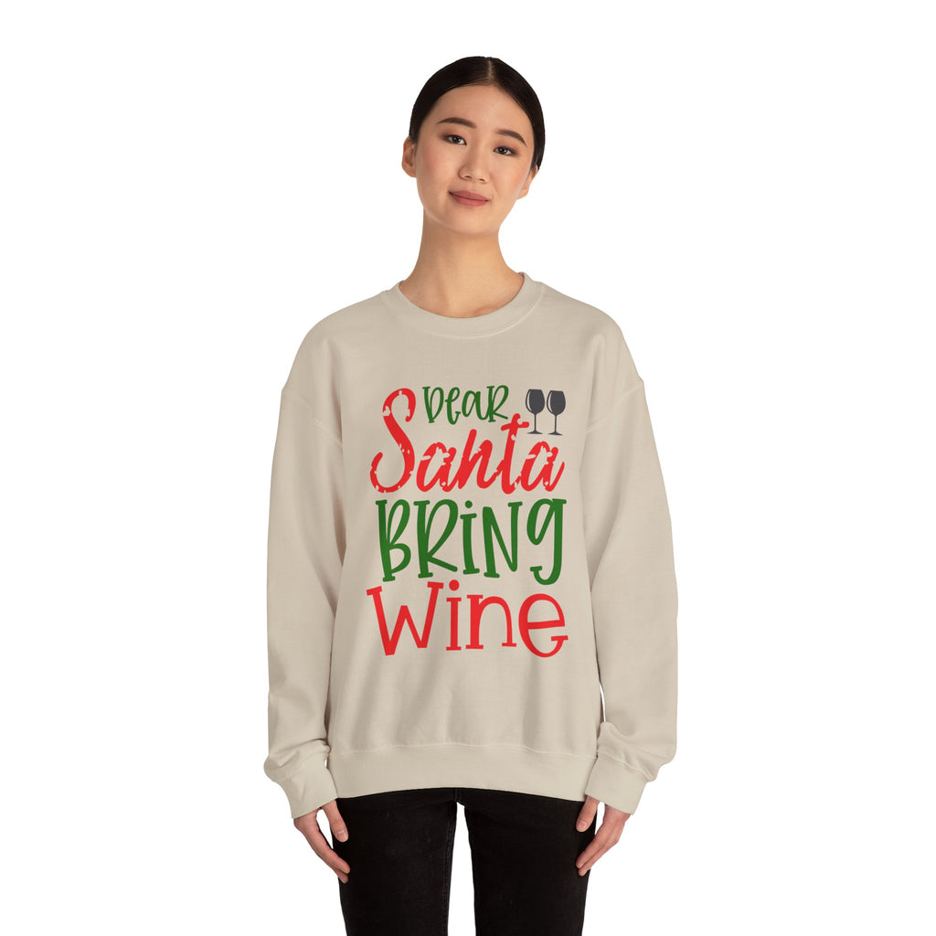 Dear Santa Bring Wine Sweatshirt