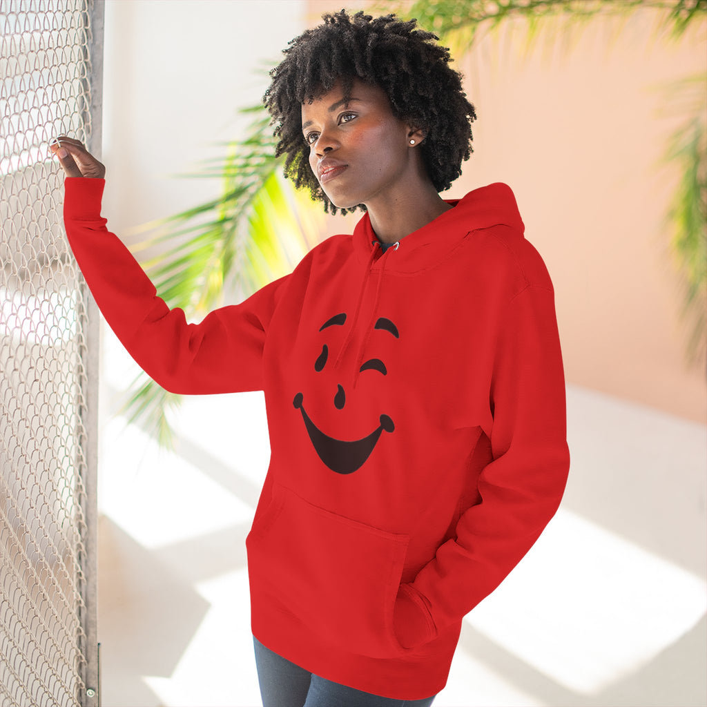 Cool Smiley Face Three-Panel Fleece Hoodie