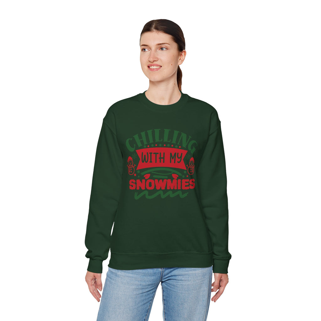 Chilling With My Snowmies Christmas Sweatshirt Holiday Crewneck