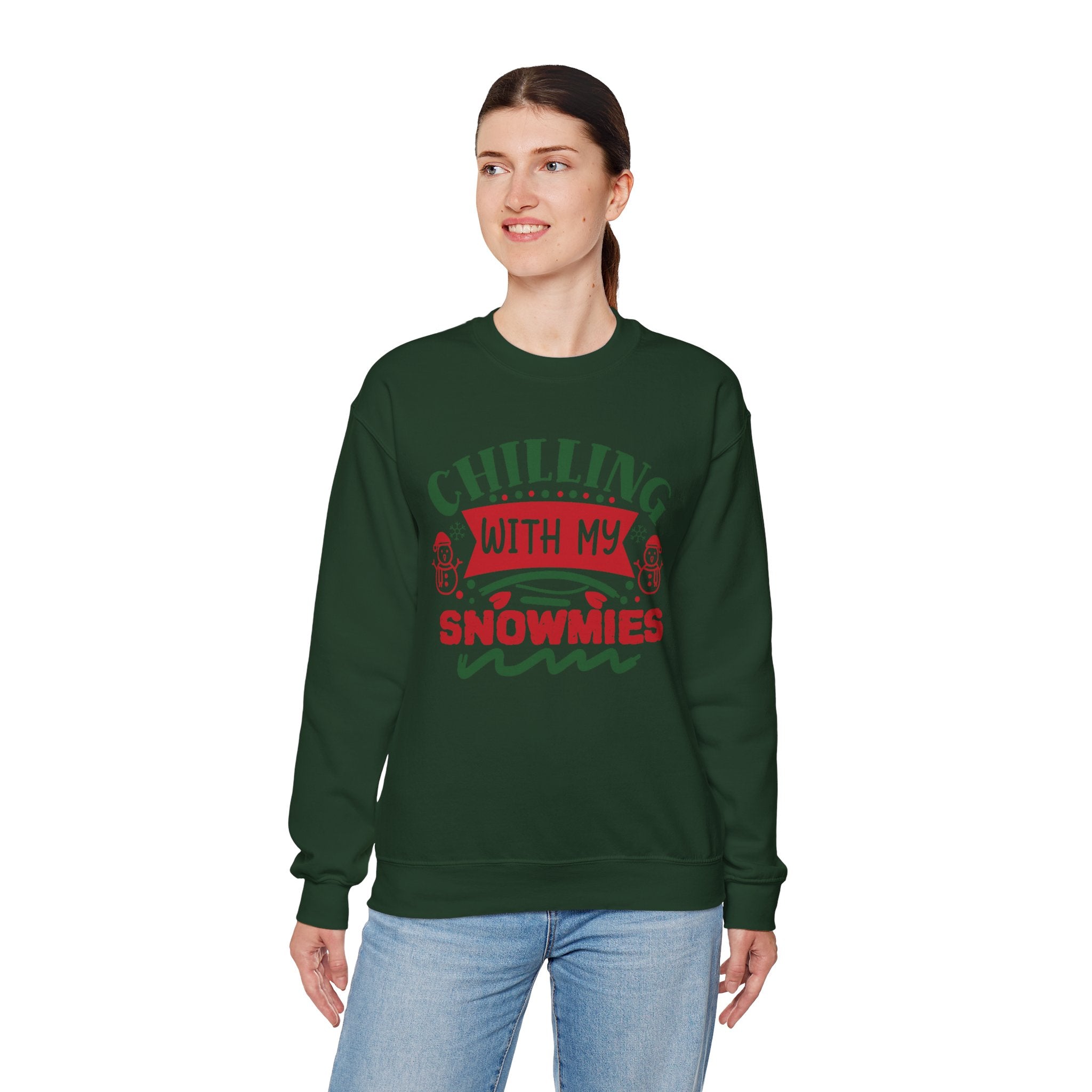 Chilling With My Snowmies Christmas Sweatshirt Holiday Crewneck