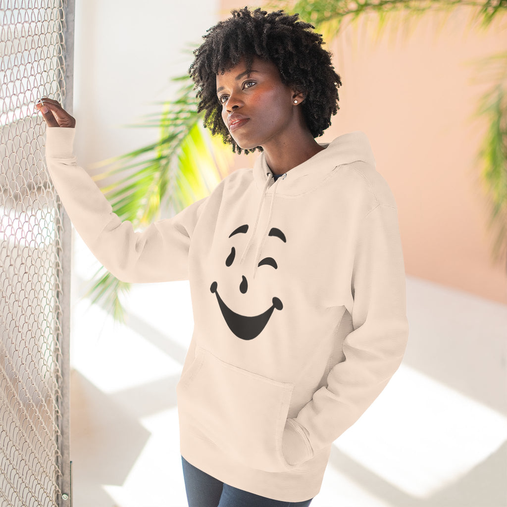Cool Smiley Face Three-Panel Fleece Hoodie