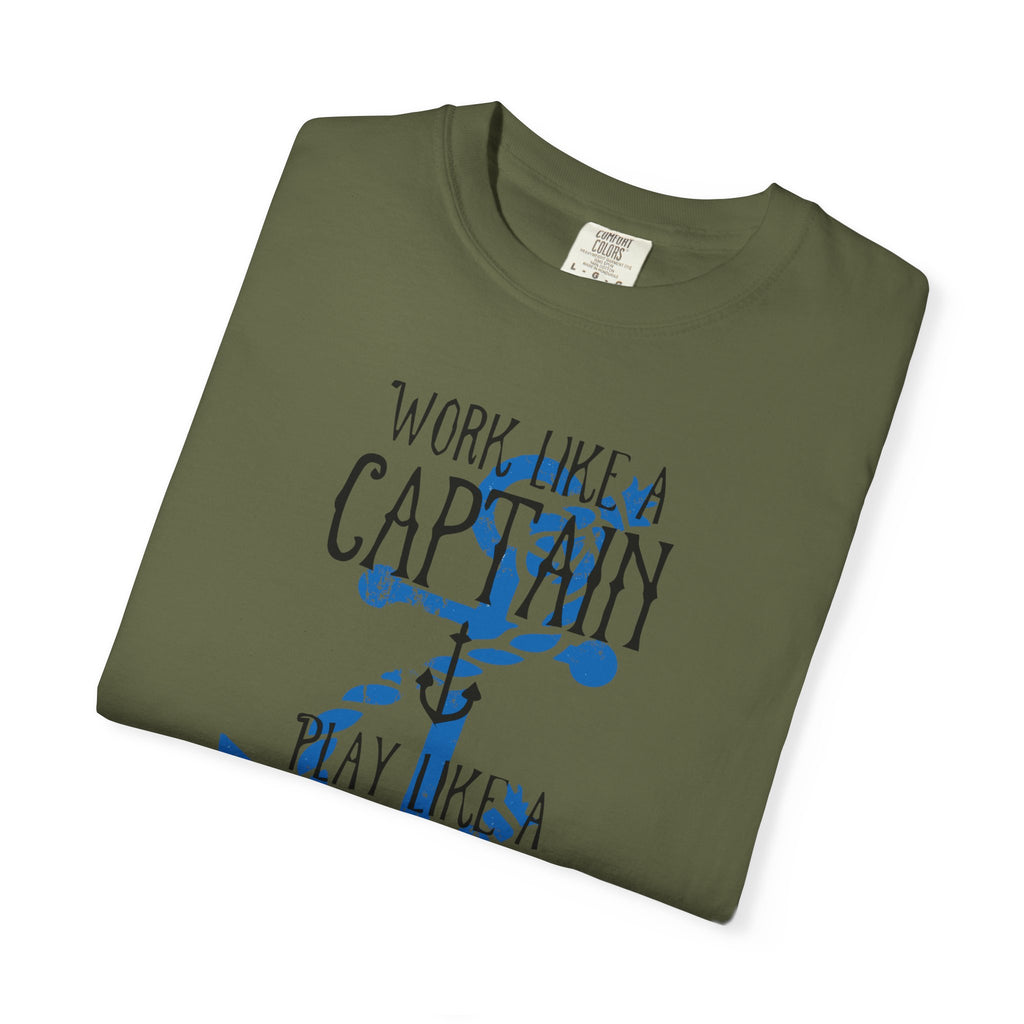 Work Like A Captain T-Shirt | MensWear Tee, Gift for Him, Saltlife Gift, Casual Wear, Coastal Style