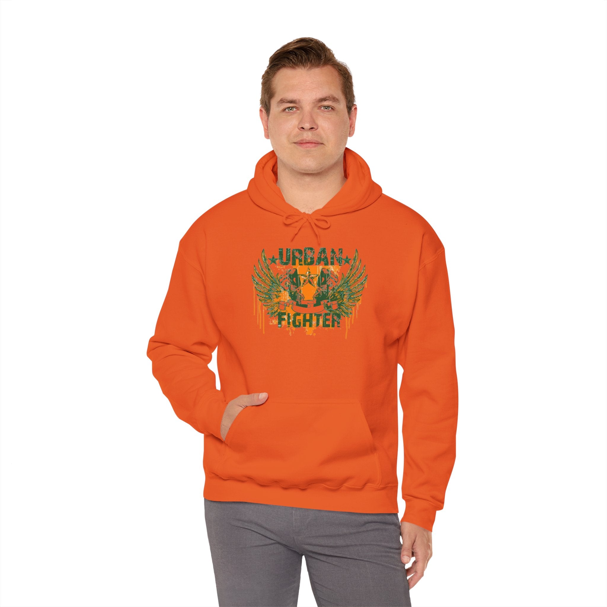 Urban Fighter Hoodie — Vintage Winged Tiger Graphic Sweatshirt