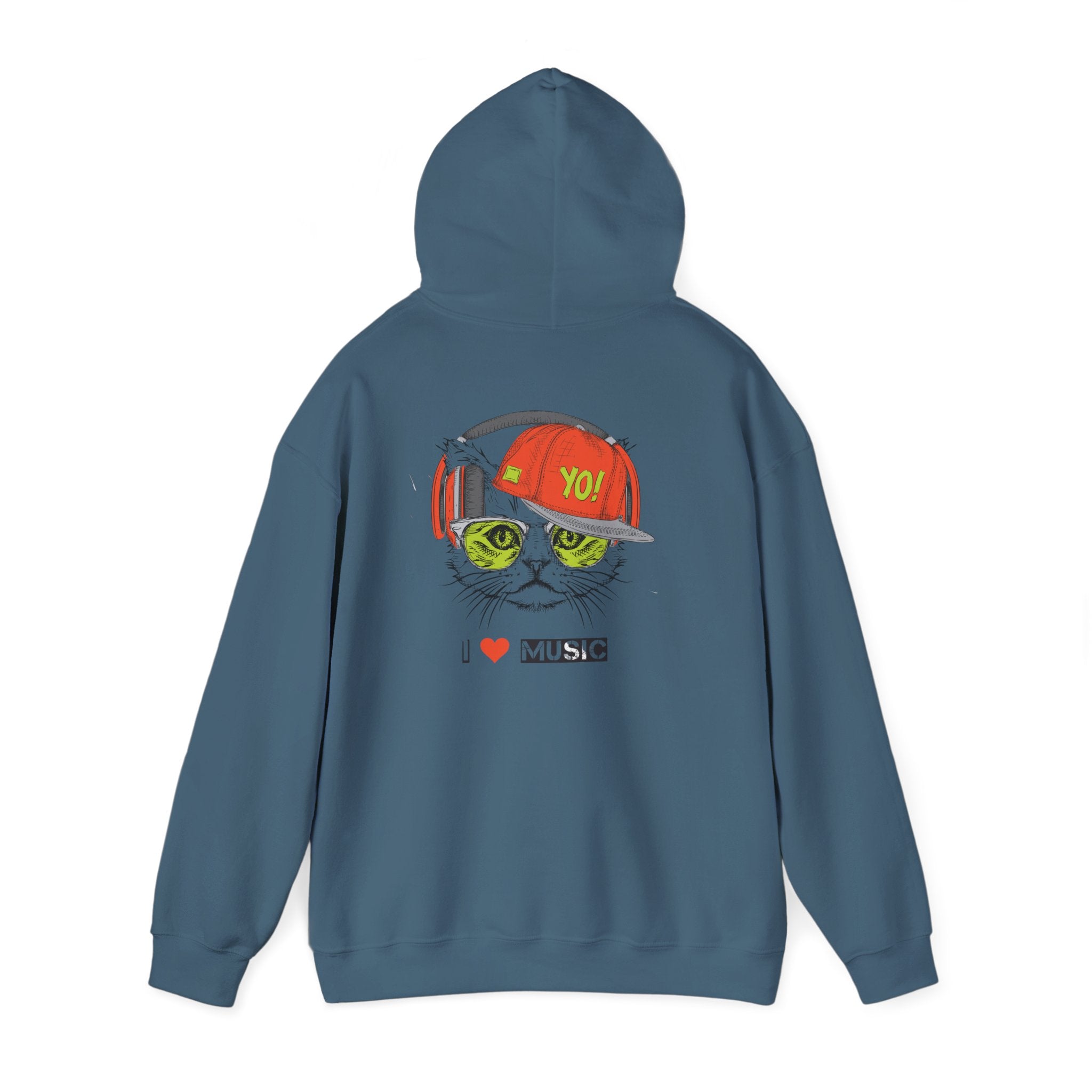 I Love Music Cool Cat Hoodie