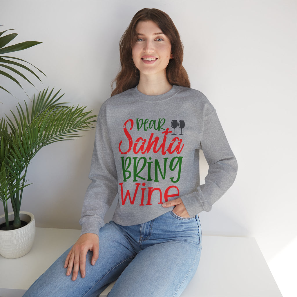 Dear Santa Bring Wine Sweatshirt