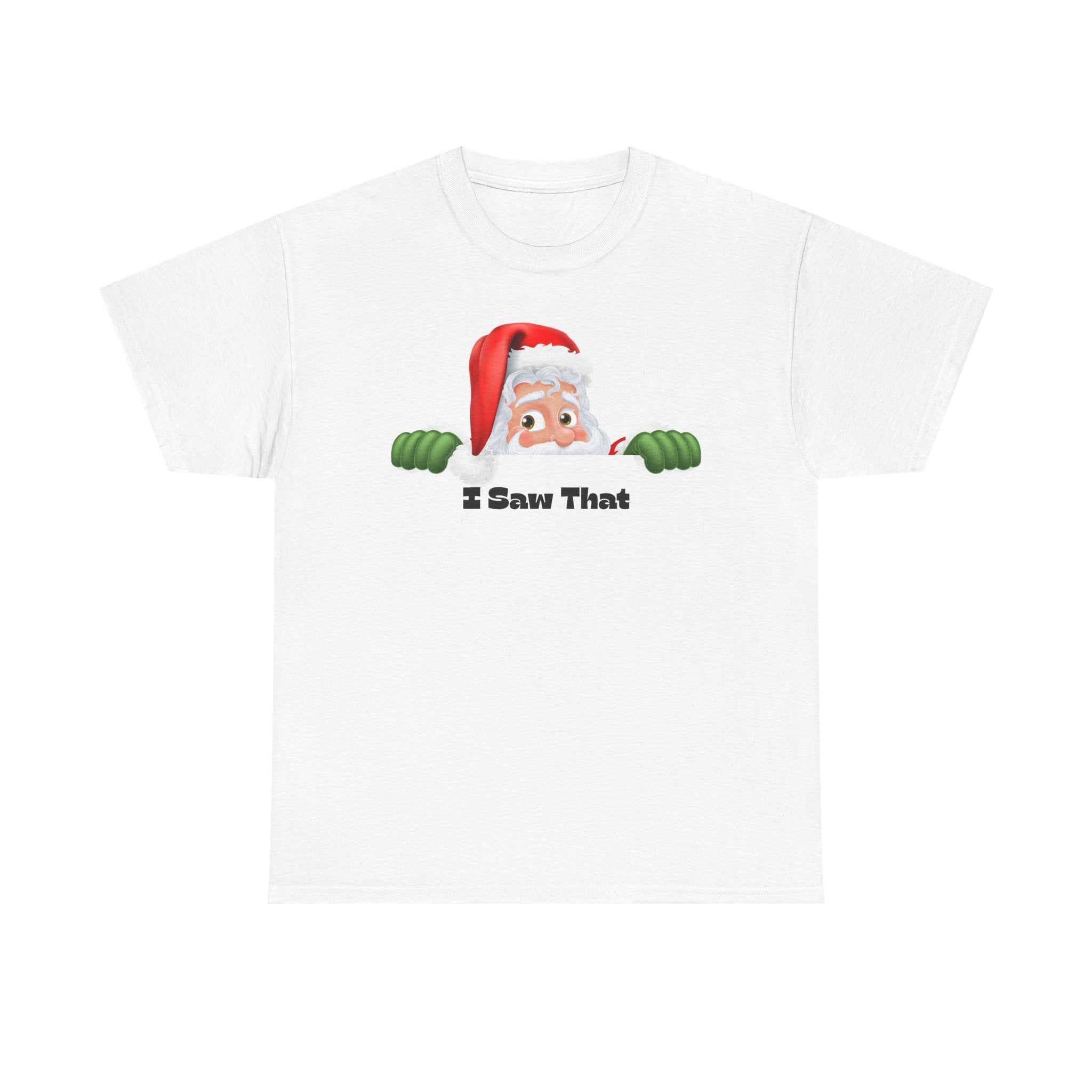 Santa Peeking 'I Saw That' Christmas Tee