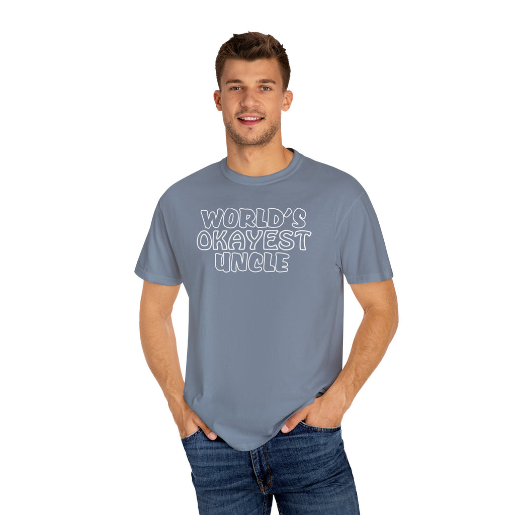 Worlds Okayest Uncle Mens T-Shirt - Perfect Gift for Him