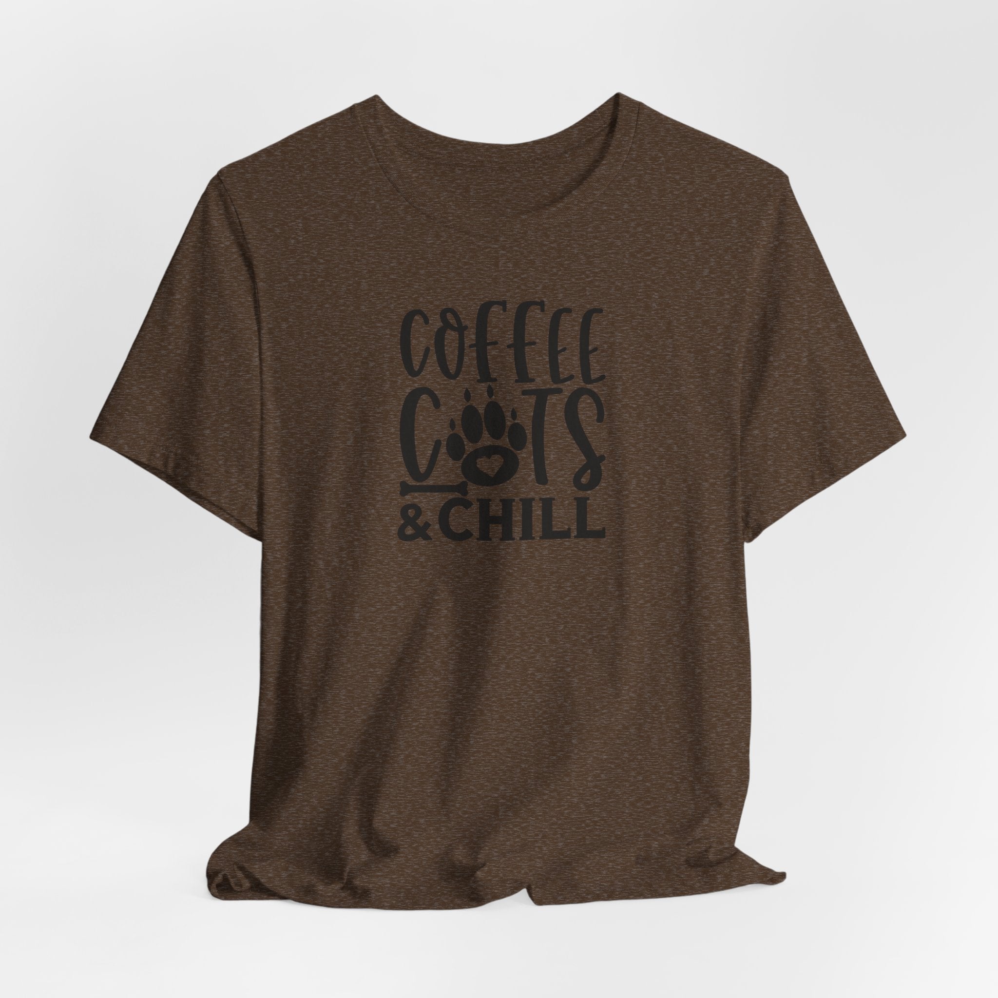 Coffee, Cats & Chill Tee — Cat Lover Coffee T‑Shirt