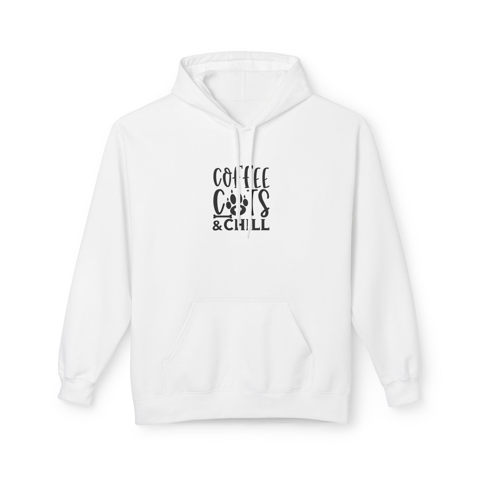 Coffee, Cats & Chill Hoodie Cozy Unisex Fleece Hoodie Sweatshirt