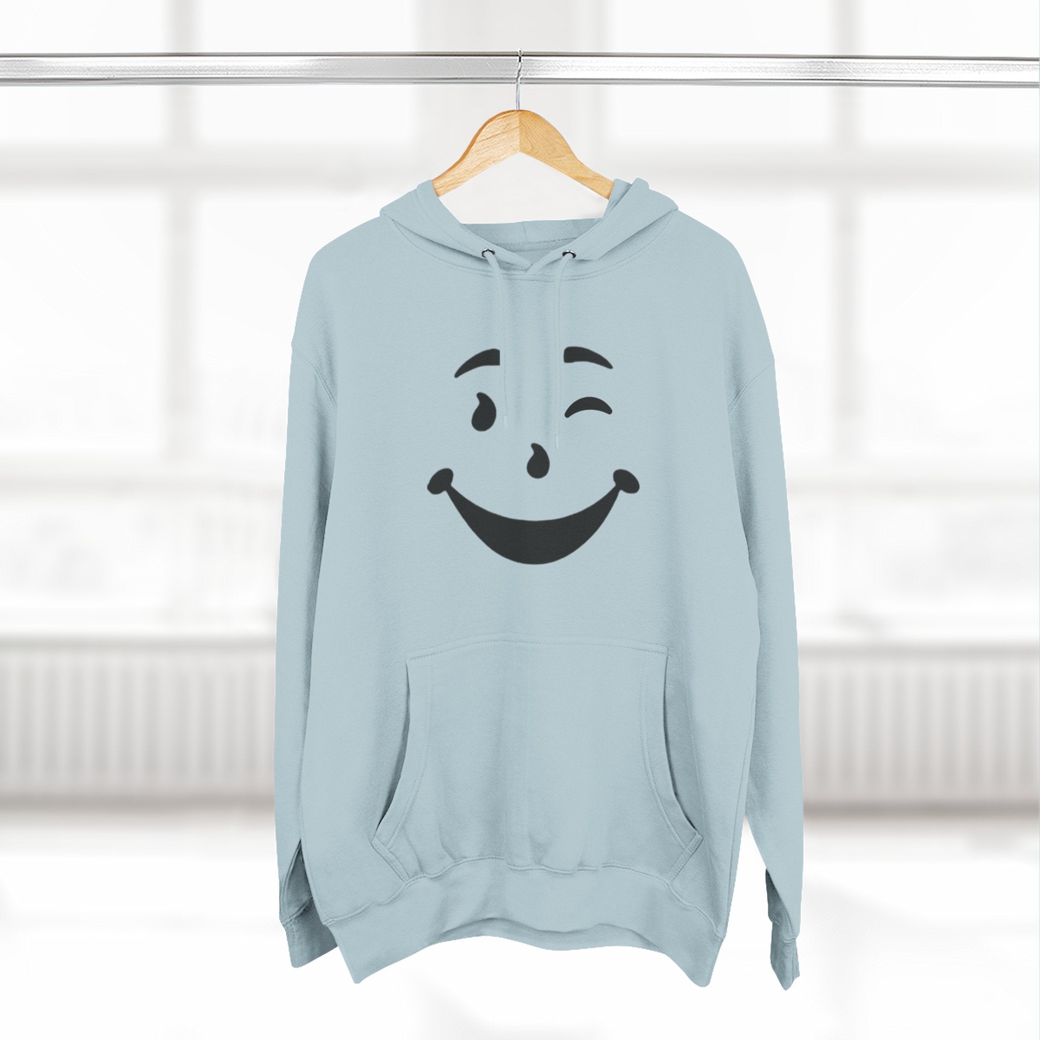 Cool Smiley Face Three-Panel Fleece Hoodie