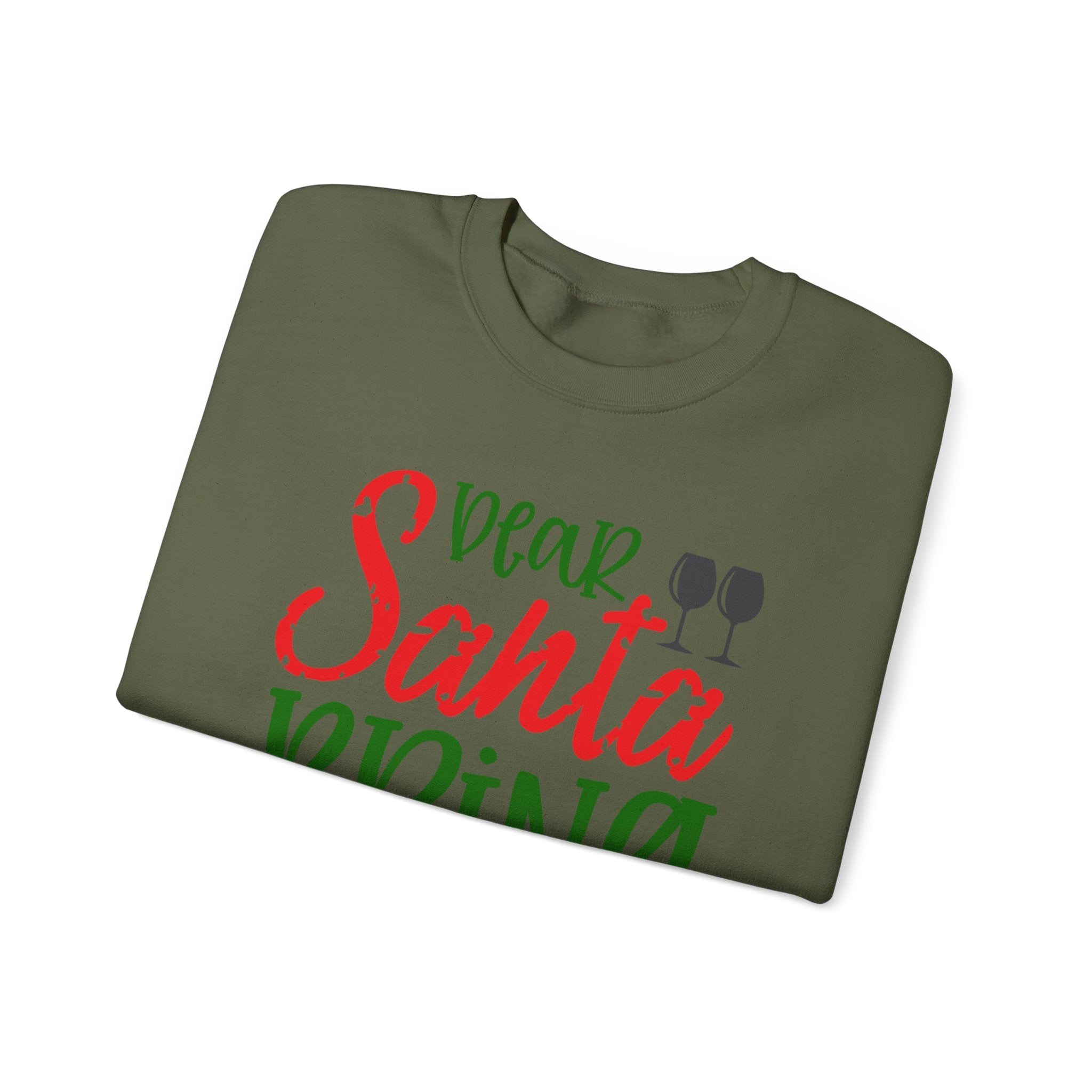 Dear Santa Bring Wine Sweatshirt