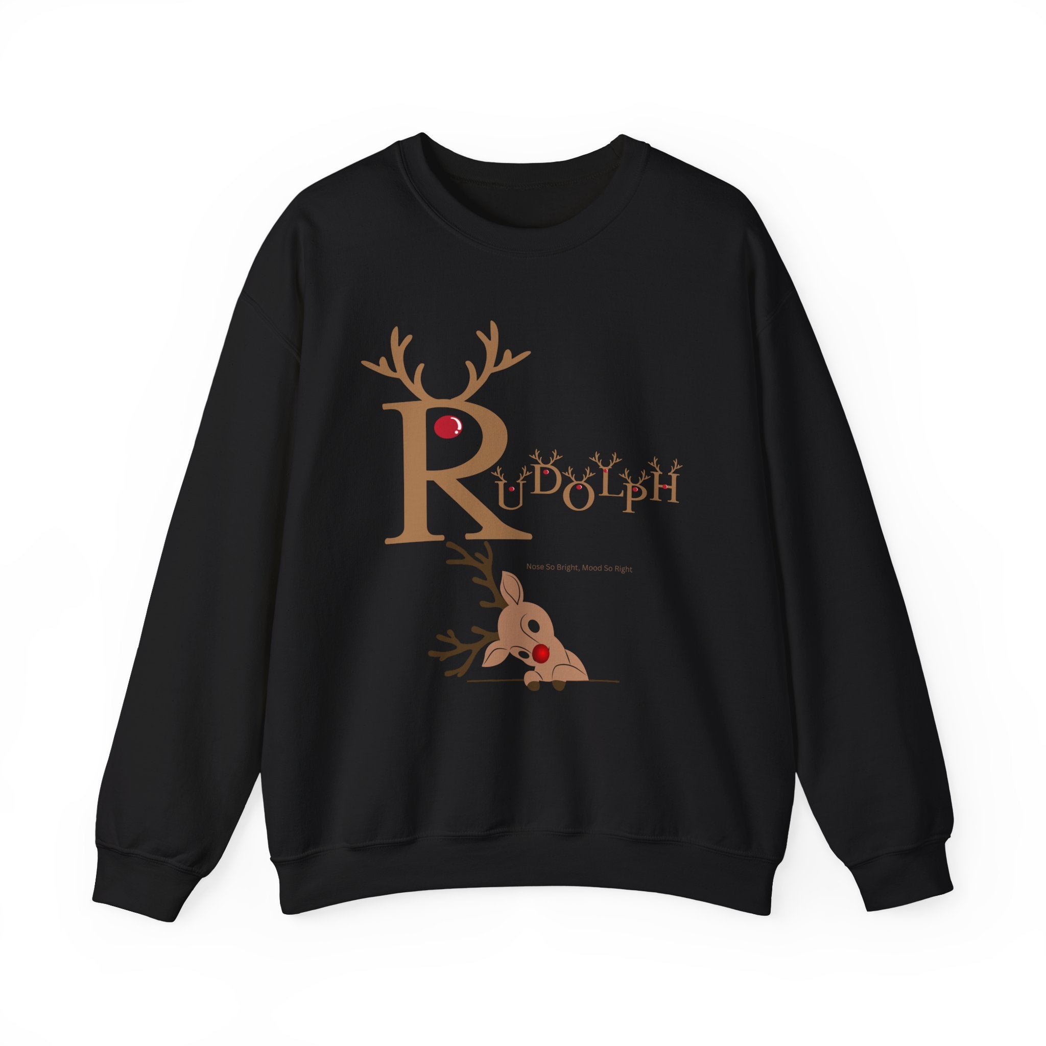 Rudolph "Nose So Bright, Mood So Right" Christmas Crewneck Sweatshirt