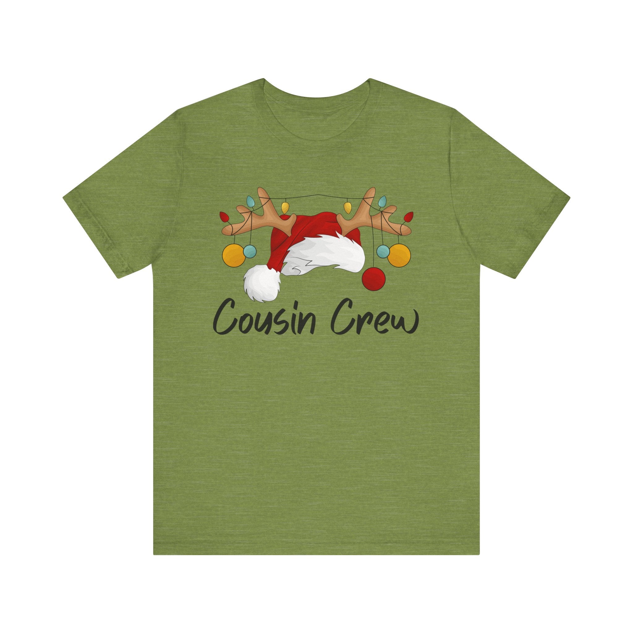 Cousin Crew Christmas Tee - Santa Hat & Reindeer Antlers Holiday Shirt