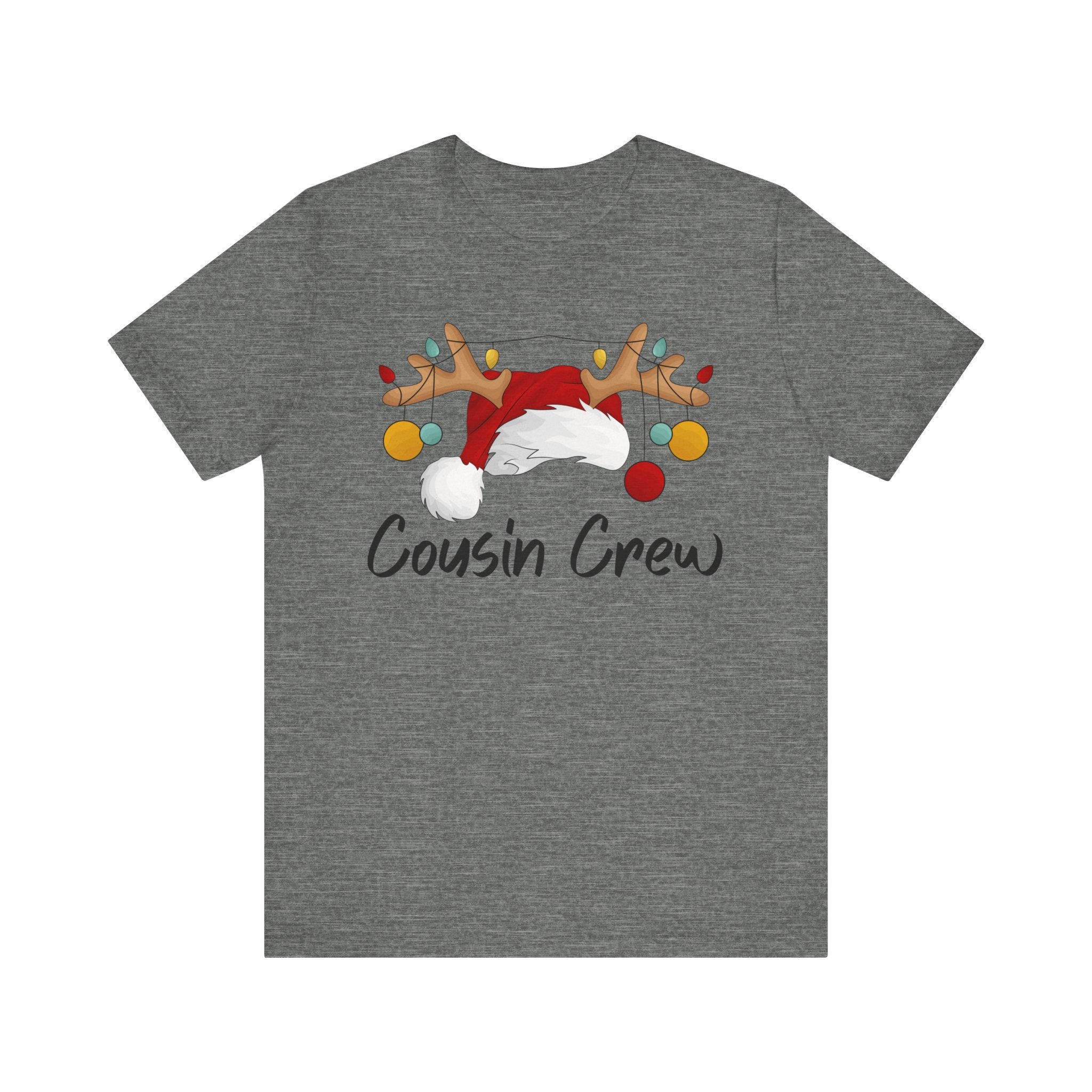 Cousin Crew Christmas Tee - Santa Hat & Reindeer Antlers Holiday Shirt