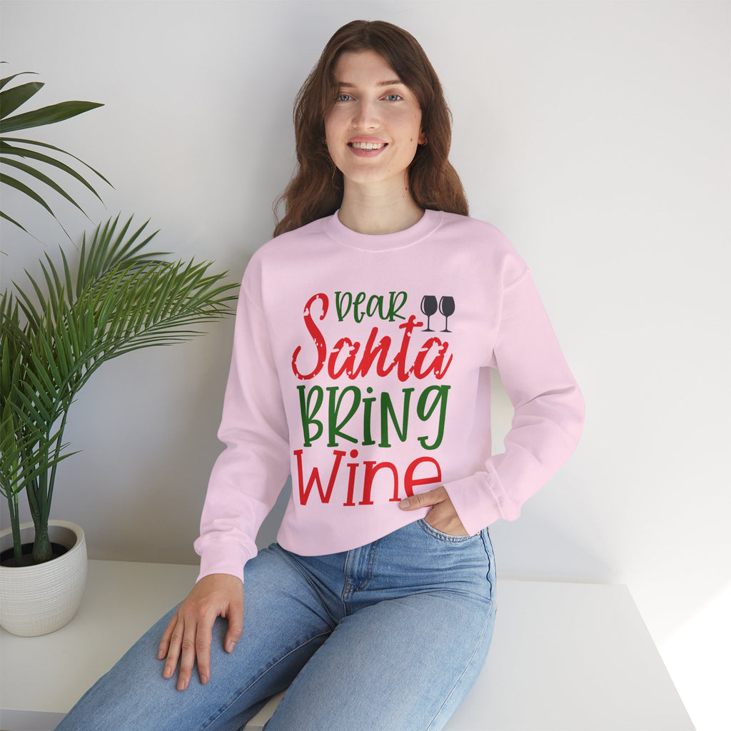 Dear Santa Bring Wine Sweatshirt