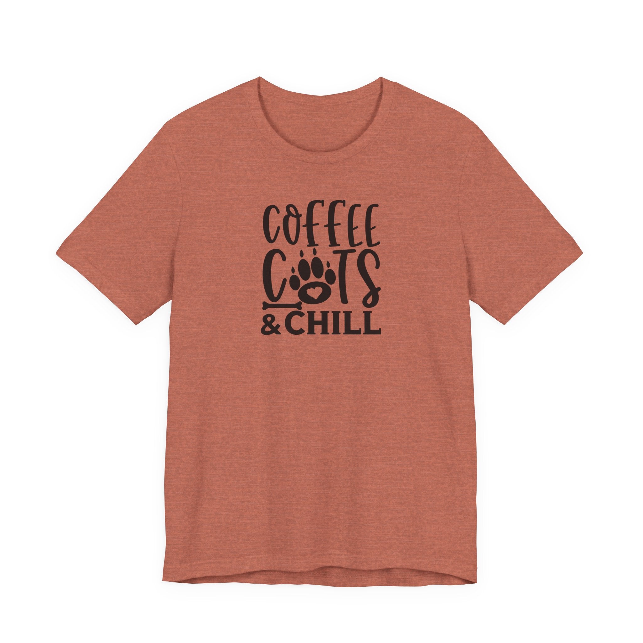 Coffee, Cats & Chill Tee — Cat Lover Coffee T‑Shirt