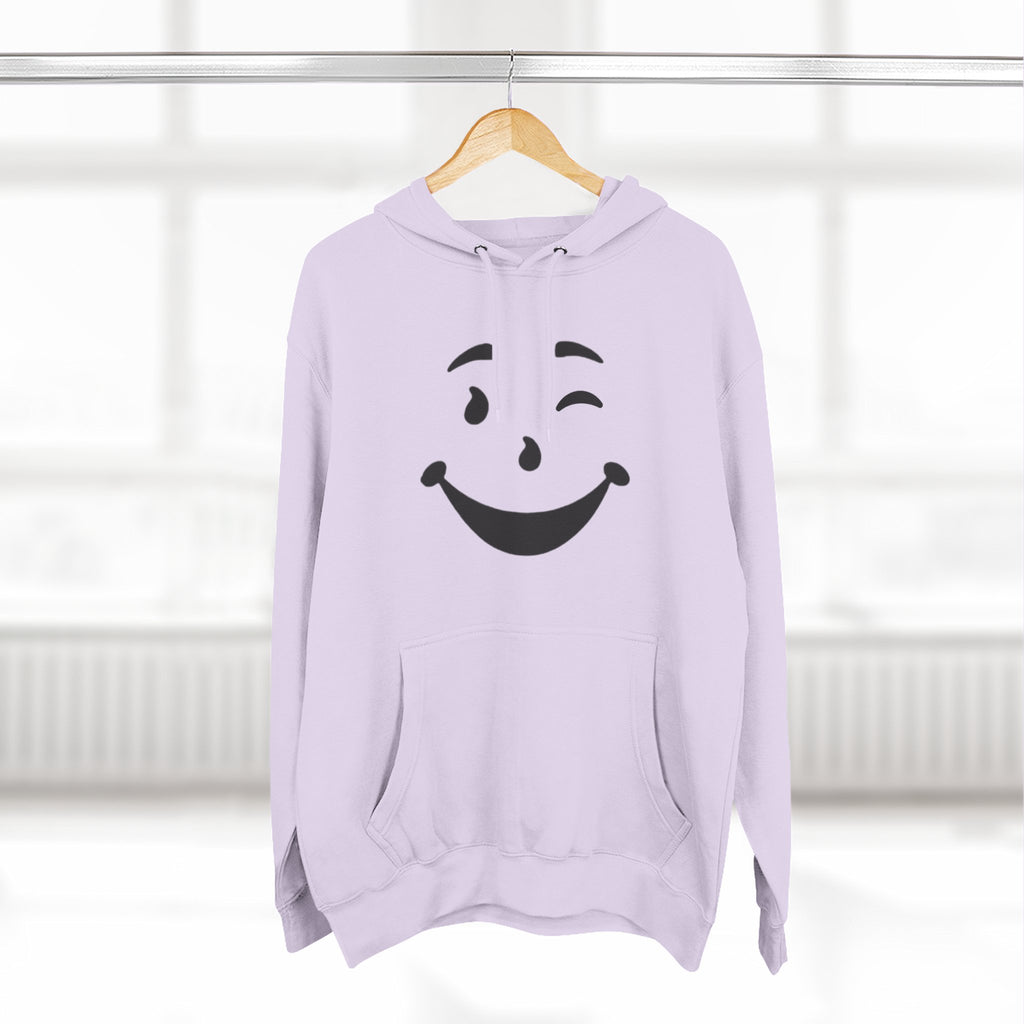 Cool Smiley Face Three-Panel Fleece Hoodie