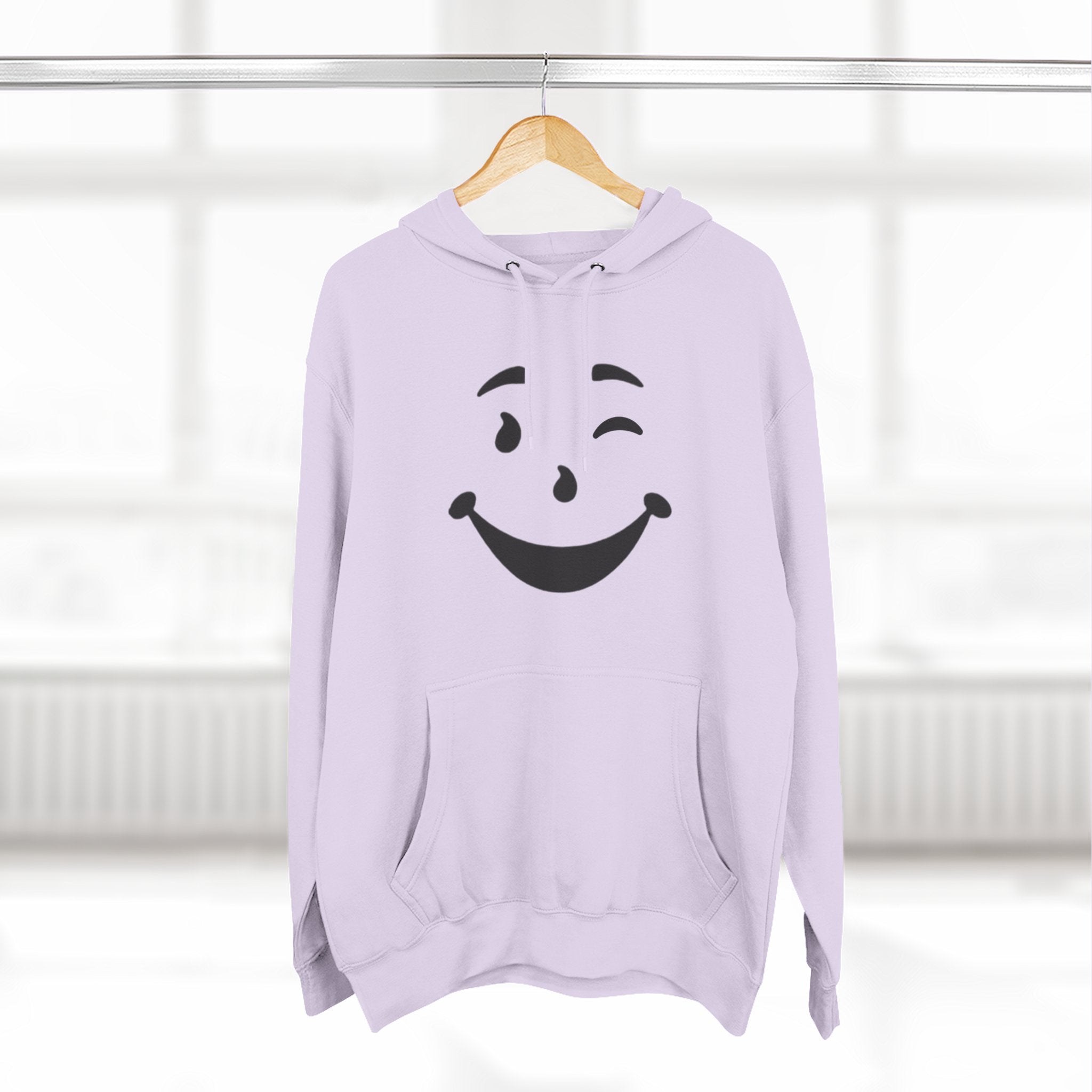 Cool Smiley Face Three-Panel Fleece Hoodie