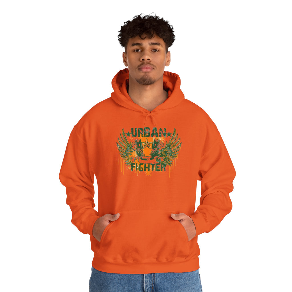 Urban Fighter Hoodie — Vintage Winged Tiger Graphic Sweatshirt