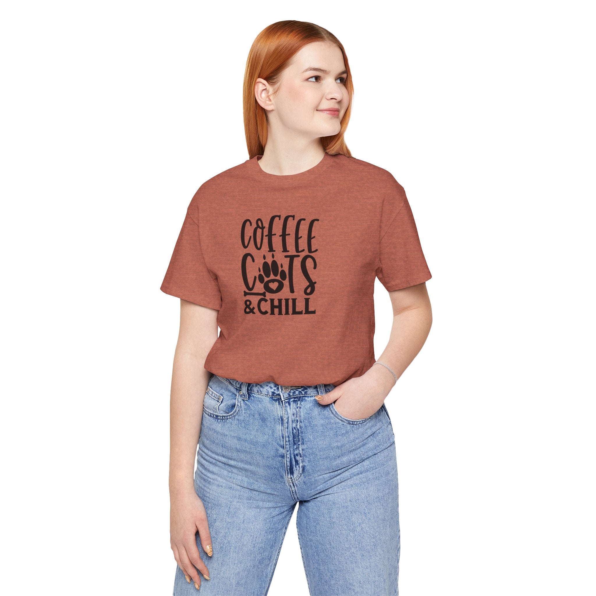 Coffee, Cats & Chill Tee — Cat Lover Coffee T‑Shirt