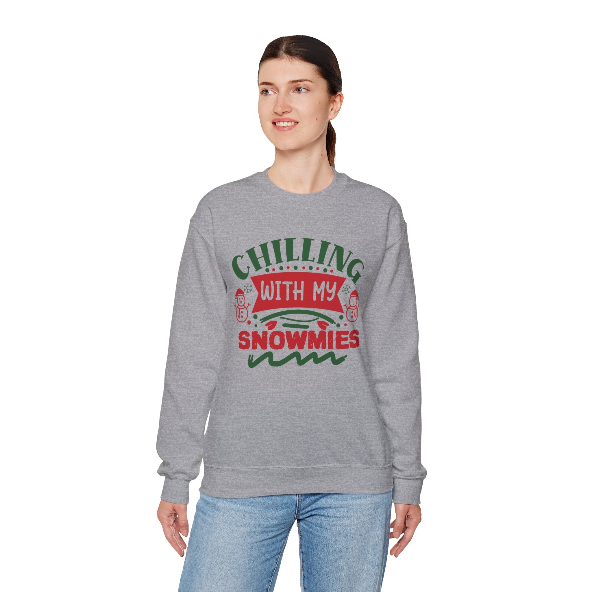Chilling With My Snowmies Christmas Sweatshirt Holiday Crewneck