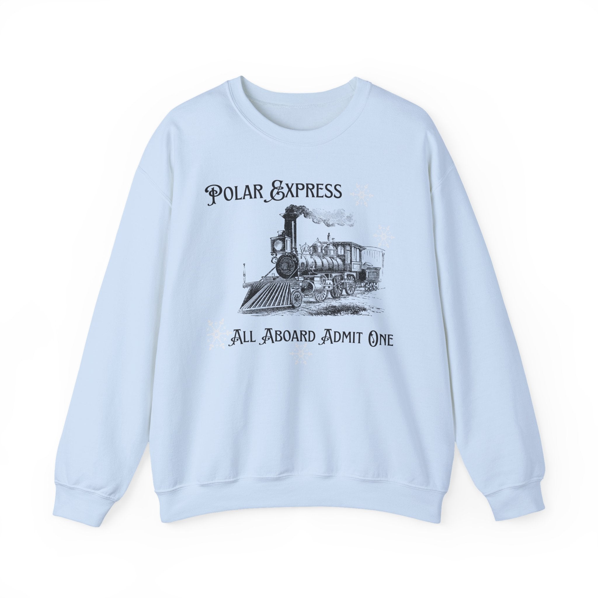Polar Express Crewneck Sweatshirt – “All Aboard Admit One” Vintage Train Holiday Sweatshirt