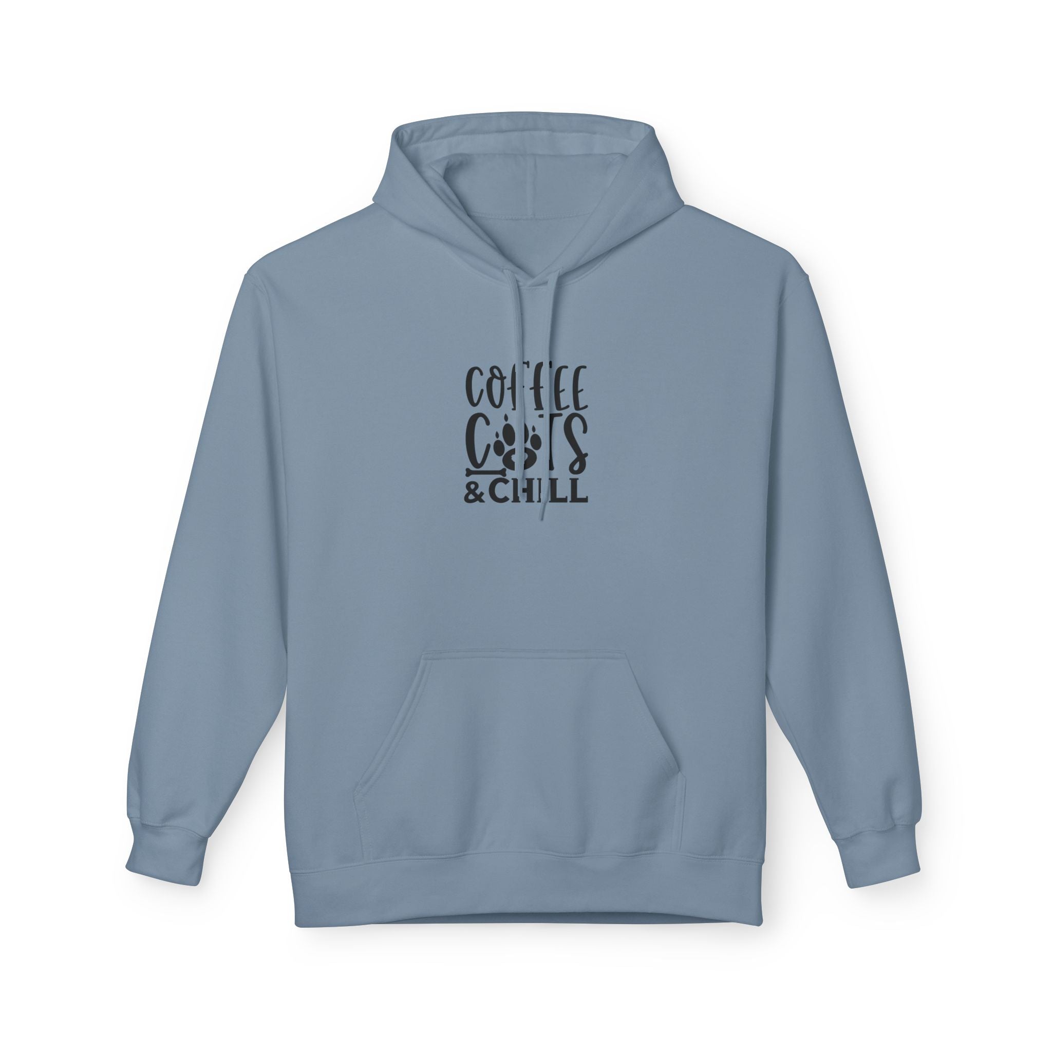 Coffee, Cats & Chill Hoodie Cozy Unisex Fleece Hoodie Sweatshirt