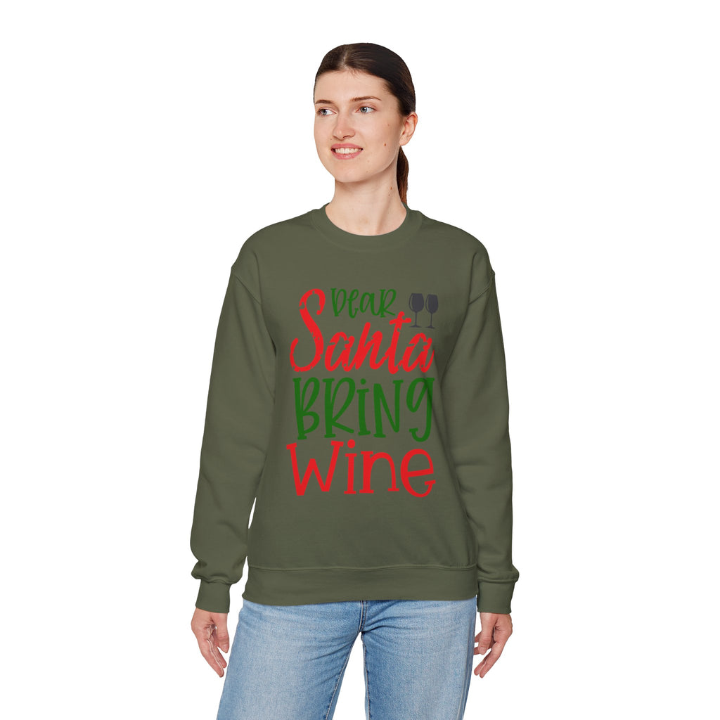 Dear Santa Bring Wine Sweatshirt