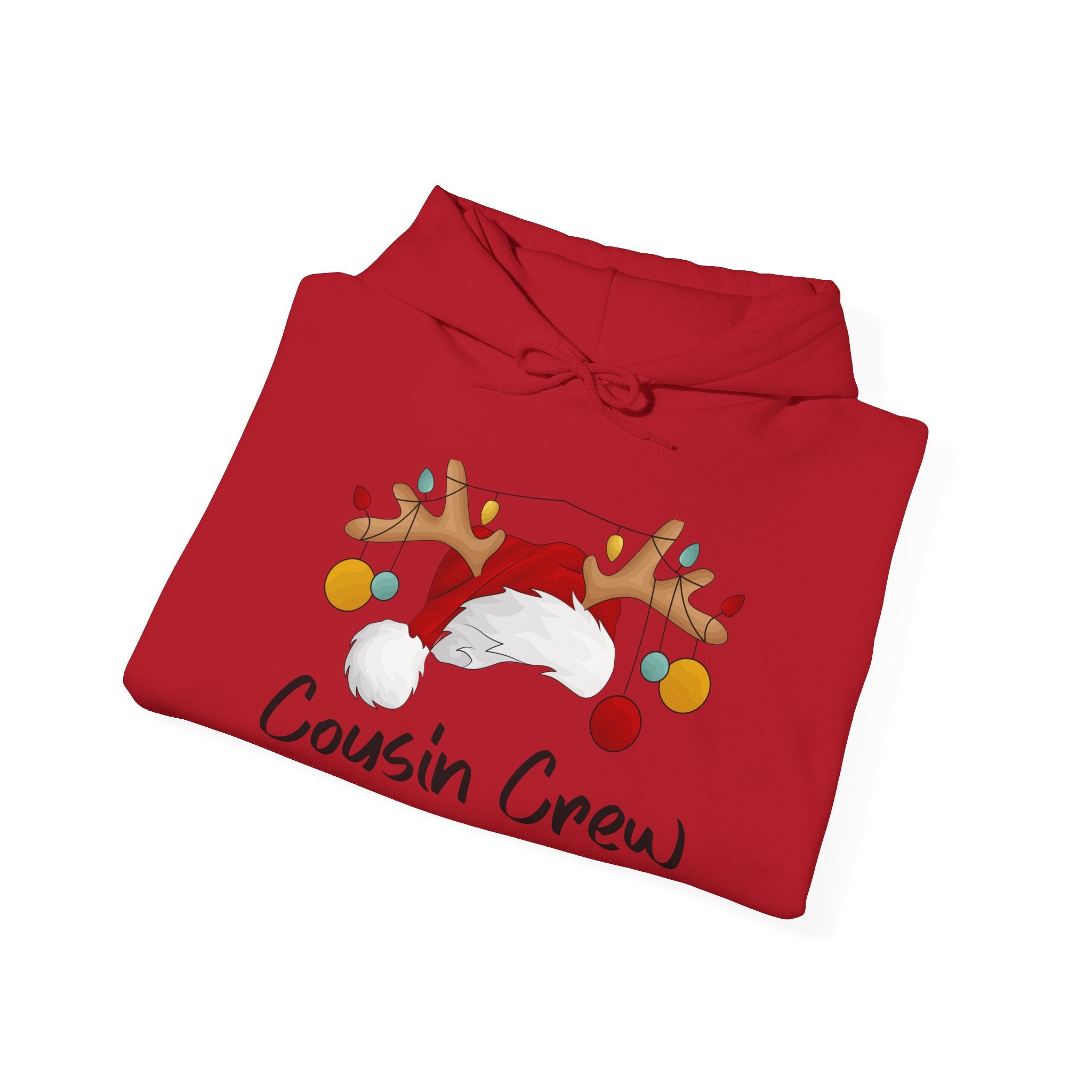 Cousin Crew Holiday Hoodie — Cute Santa Reindeer Antlers Christmas Sweatshirt