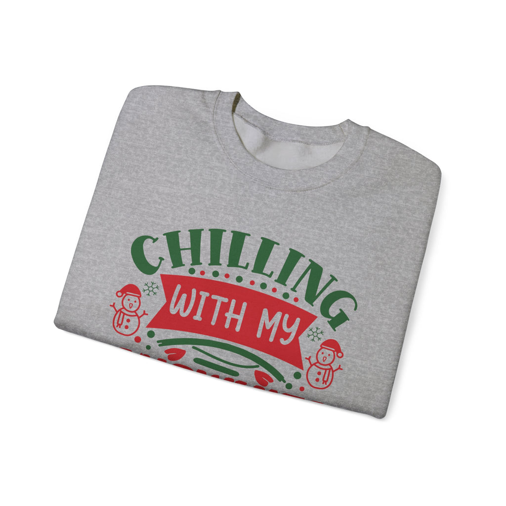 Chilling With My Snowmies Christmas Sweatshirt Holiday Crewneck