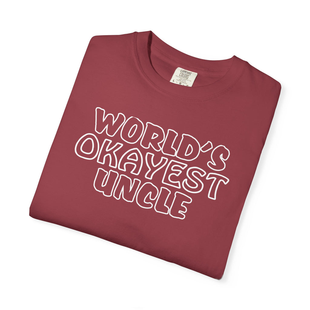 Worlds Okayest Uncle Mens T-Shirt - Perfect Gift for Him