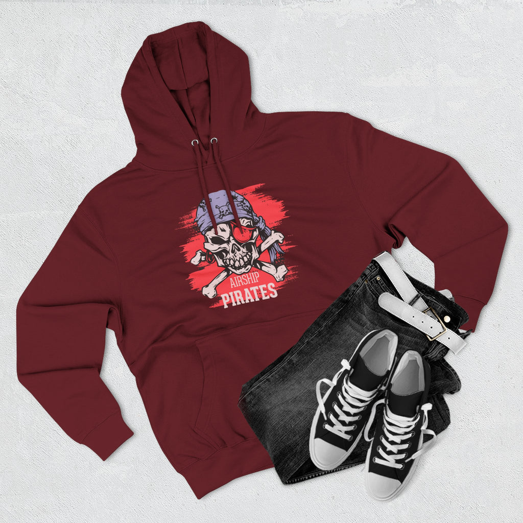 Pirate Skull Hoodie 'Airship Pirates' Graphic Pullover Hoodie