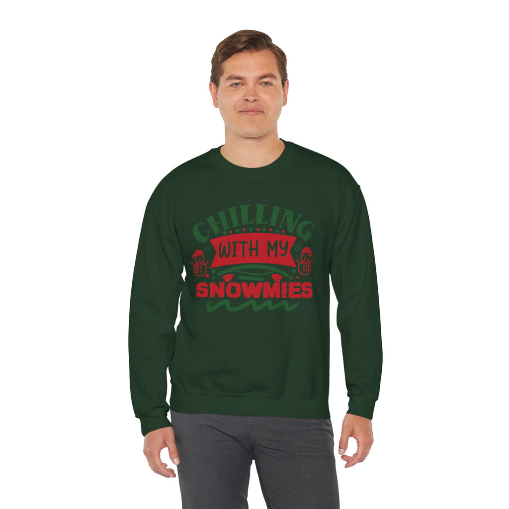 Chilling With My Snowmies Christmas Sweatshirt Holiday Crewneck