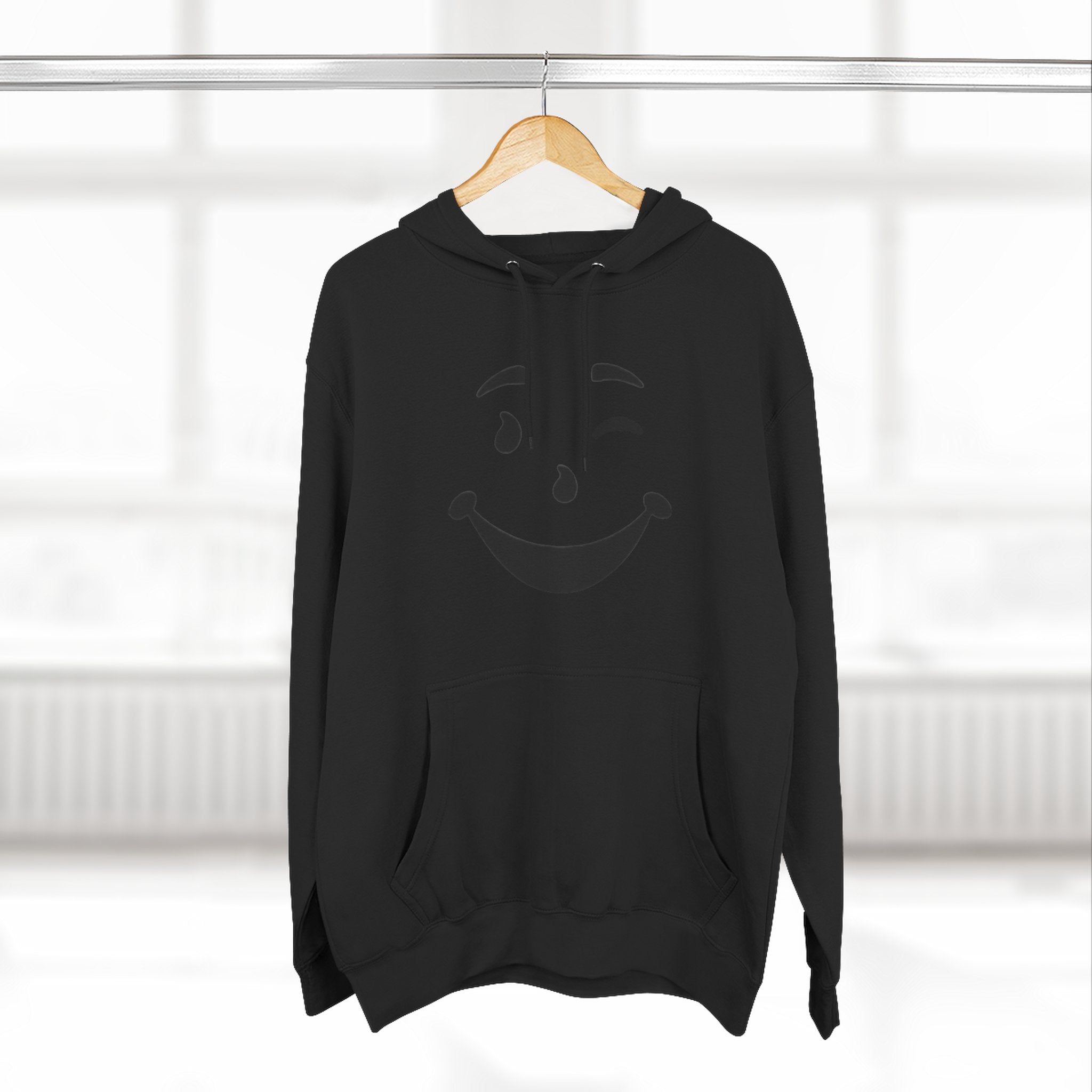 Cool Smiley Face Three-Panel Fleece Hoodie