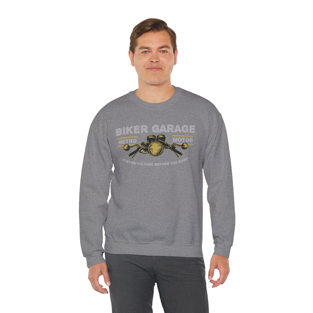 Vintage Biker Garage Sweatshirt | Retro Motor Crewneck