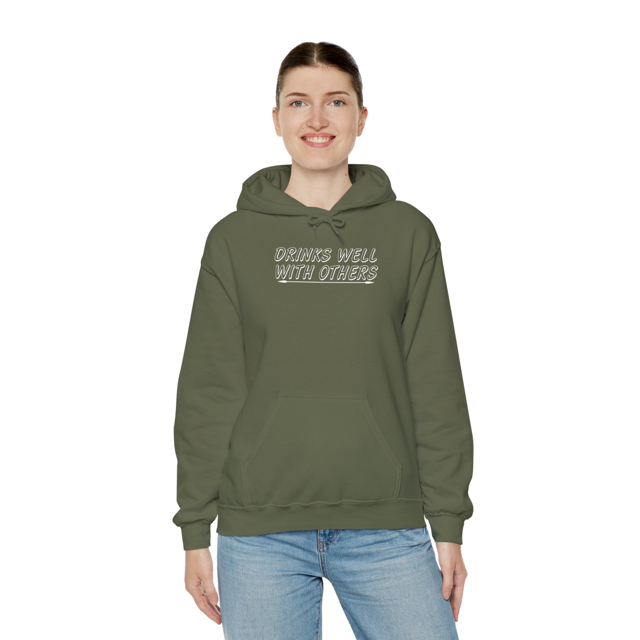 'Drinks Well With Others' Unisex Hoodie Sweatshirt