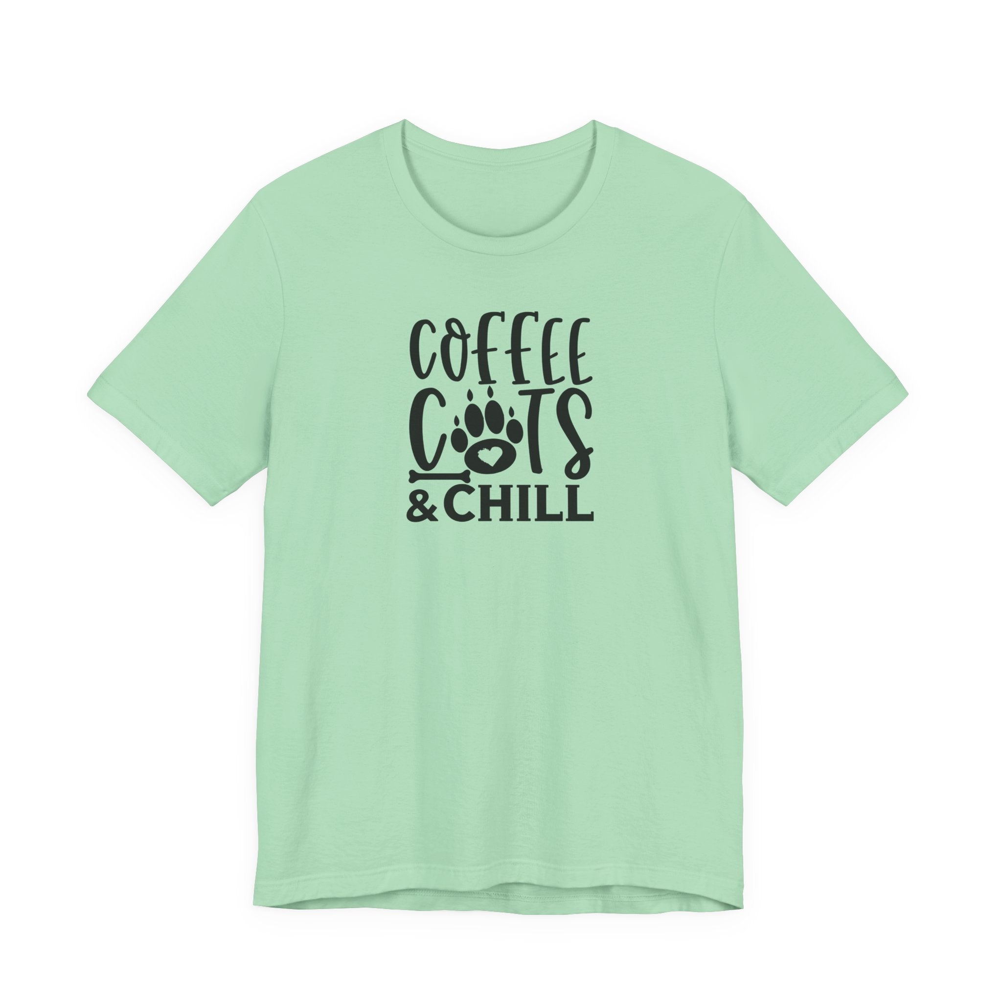 Coffee, Cats & Chill Tee — Cat Lover Coffee T‑Shirt