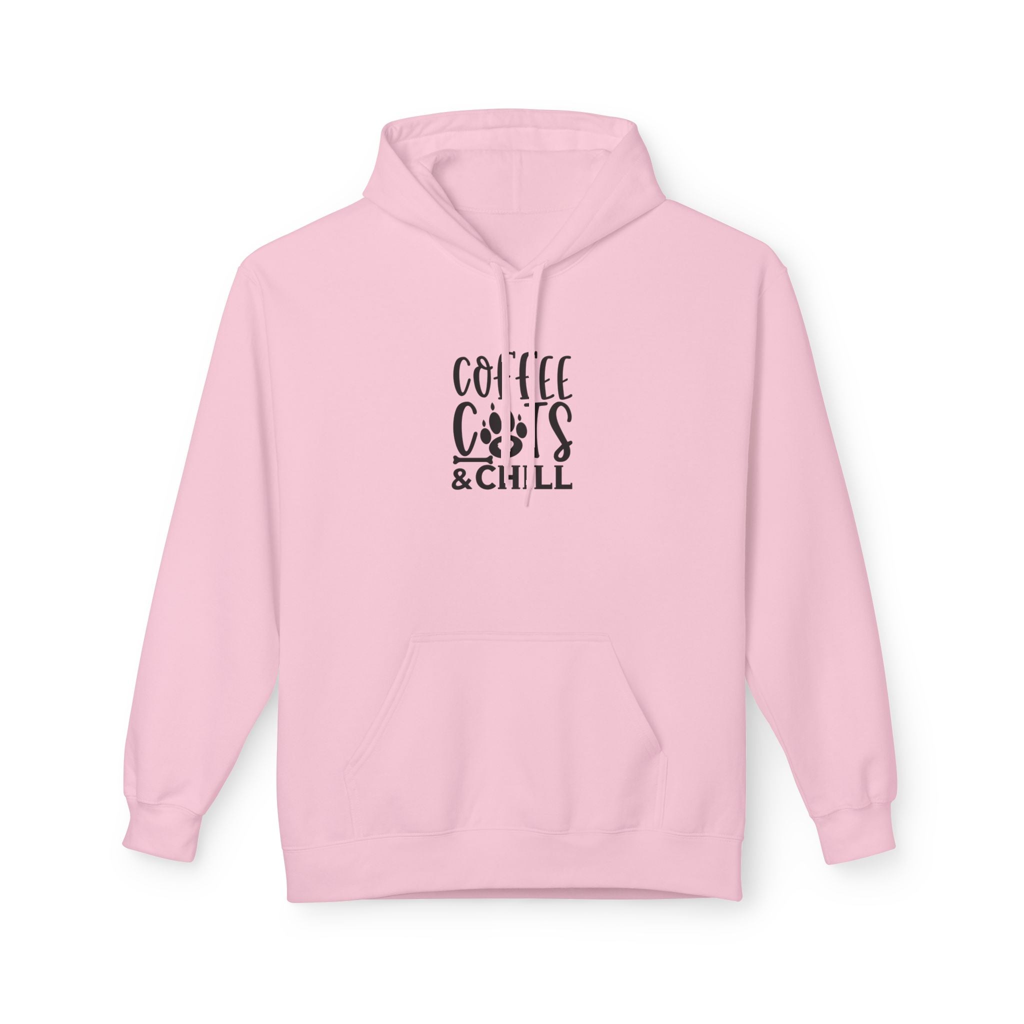 Coffee, Cats & Chill Hoodie Cozy Unisex Fleece Hoodie Sweatshirt