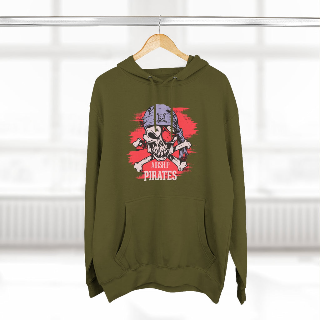 Pirate Skull Hoodie 'Airship Pirates' Graphic Pullover Hoodie