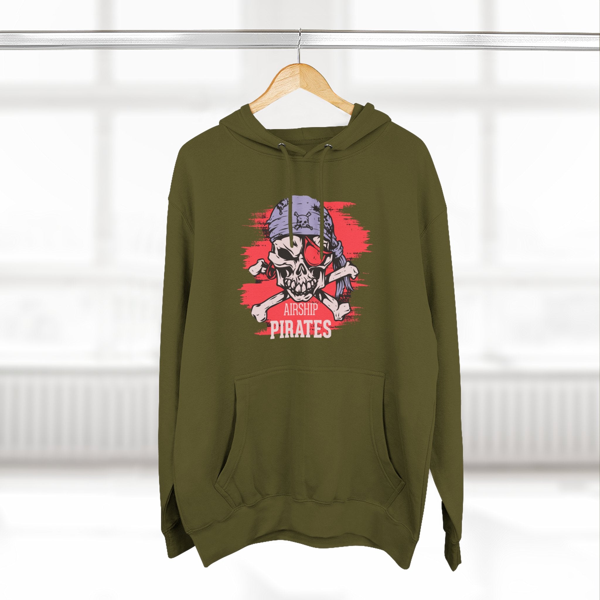 Pirate Skull Hoodie 'Airship Pirates' Graphic Pullover Hoodie