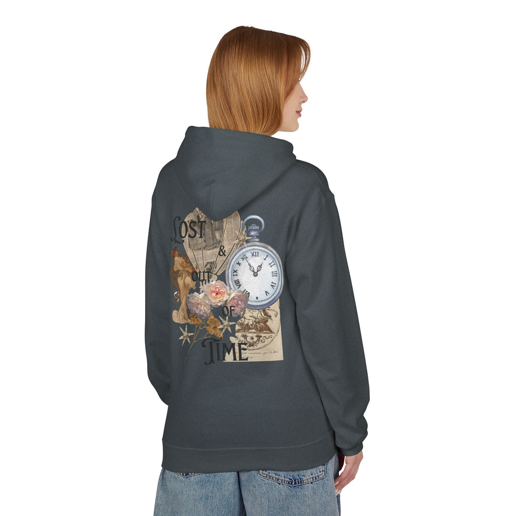 Lost Track of Time Hoodie  Vintage Pocket Watch & Hot Air Balloon