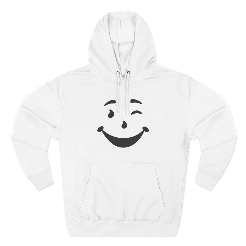 Cool Smiley Face Three-Panel Fleece Hoodie