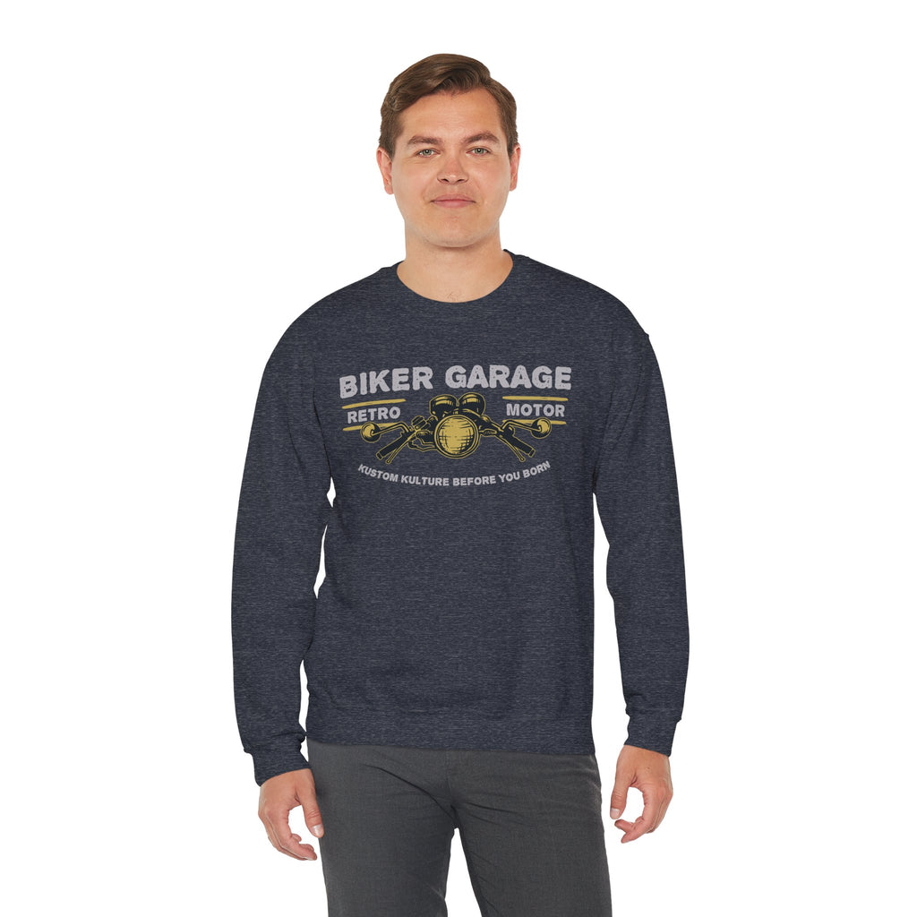 Vintage Biker Garage Sweatshirt | Retro Motor Crewneck