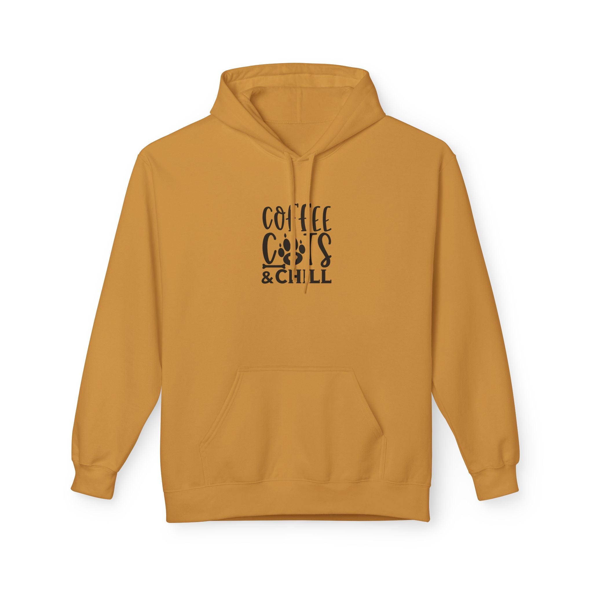 Coffee, Cats & Chill Hoodie Cozy Unisex Fleece Hoodie Sweatshirt
