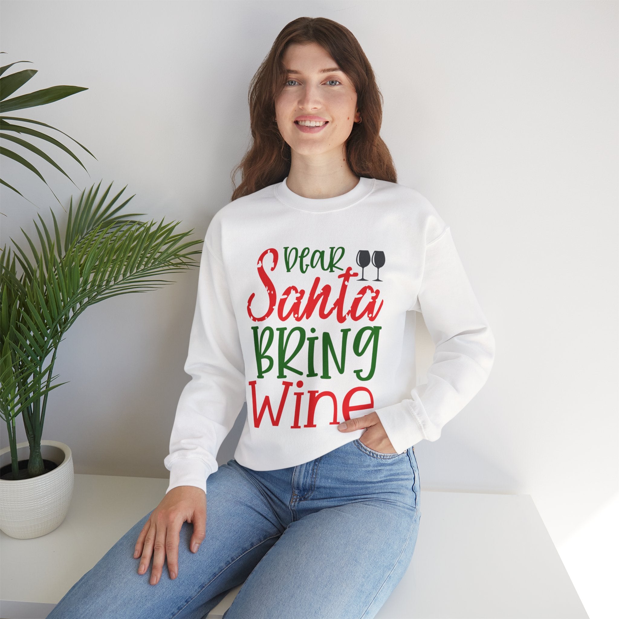 Dear Santa Bring Wine Sweatshirt
