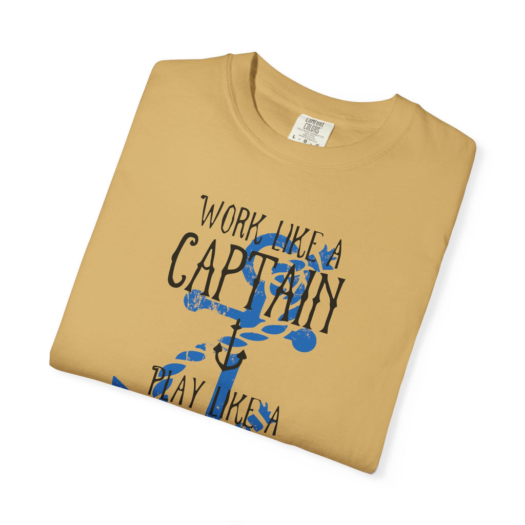 Work Like A Captain T-Shirt | MensWear Tee, Gift for Him, Saltlife Gift, Casual Wear, Coastal Style