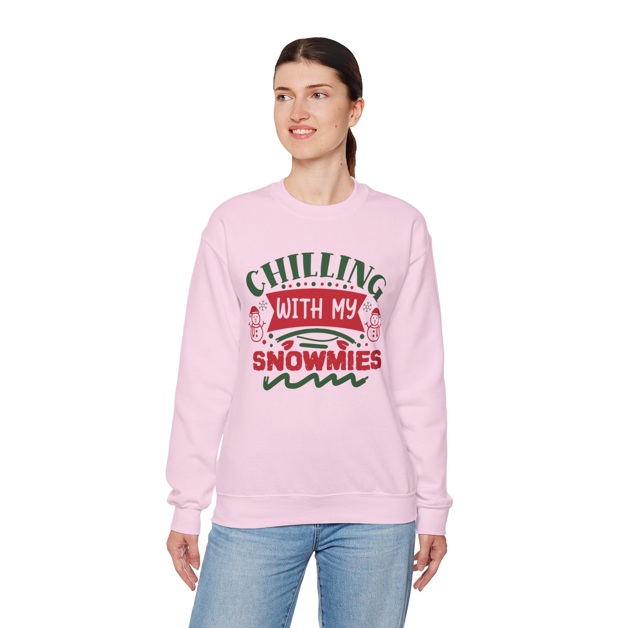 Chilling With My Snowmies Christmas Sweatshirt Holiday Crewneck