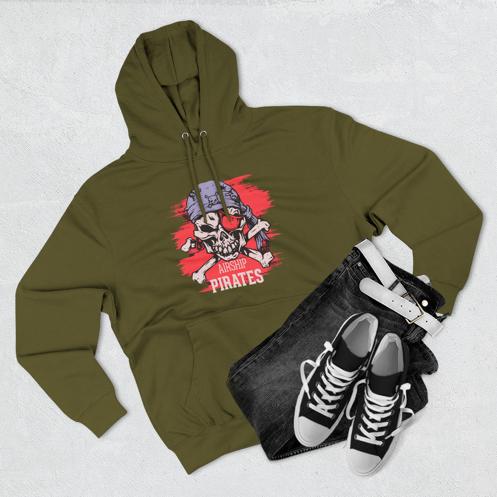Pirate Skull Hoodie 'Airship Pirates' Graphic Pullover Hoodie