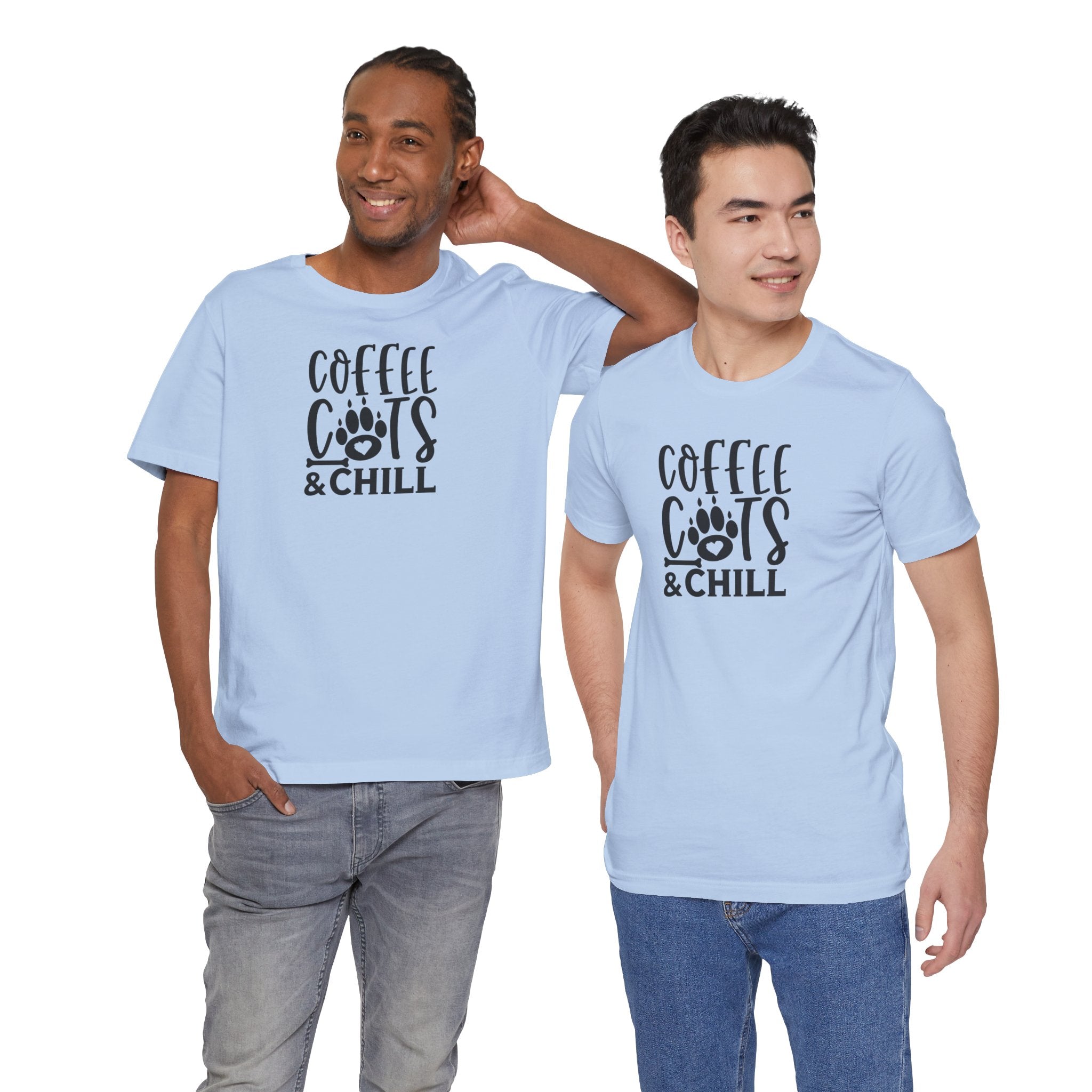 Coffee, Cats & Chill Tee — Cat Lover Coffee T‑Shirt