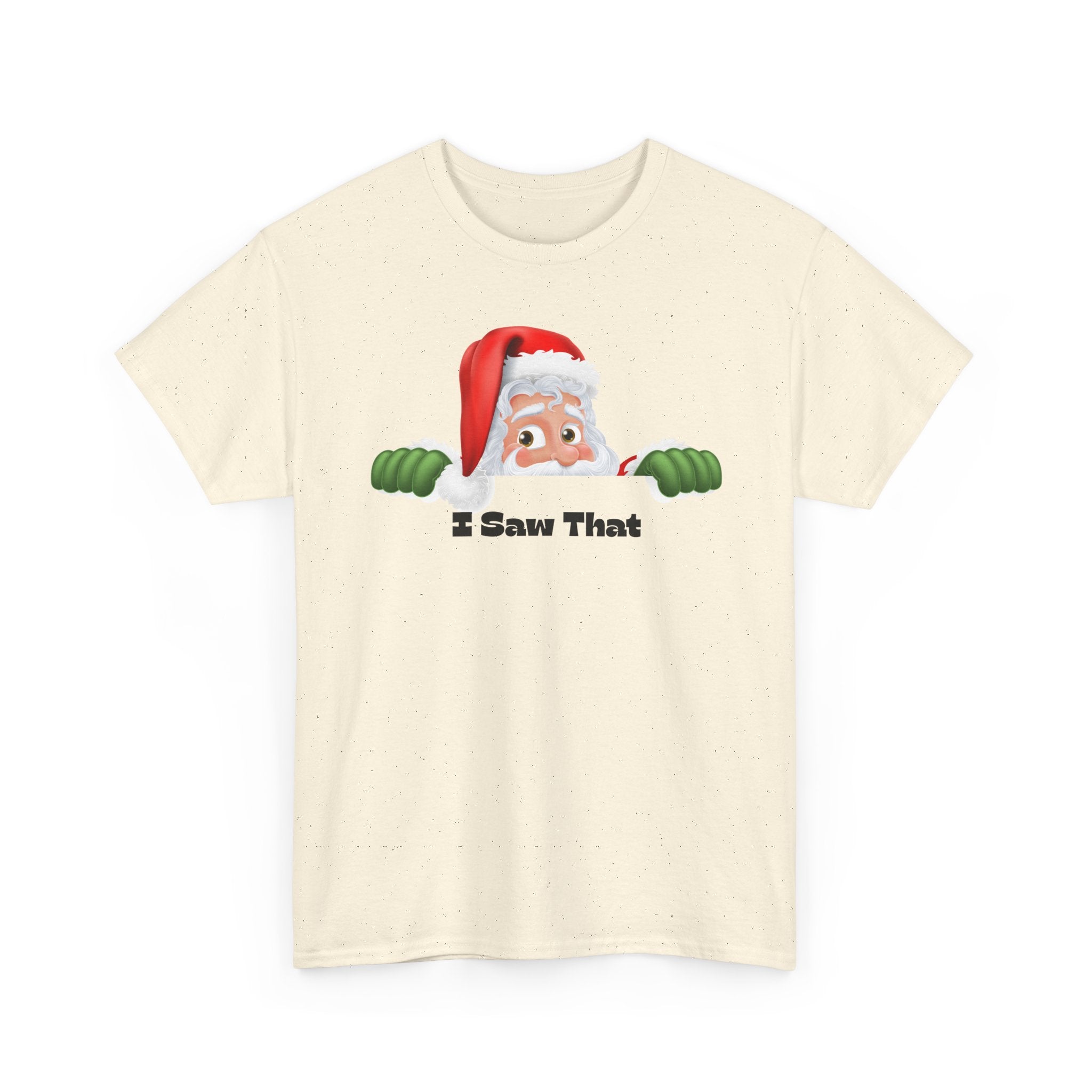 Santa Peeking 'I Saw That' Christmas Tee